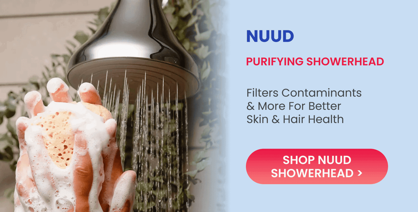 Nuud  Purifying Showerhead  Filters chlorine, heavy metals, chemicals & more for better skin & hair health