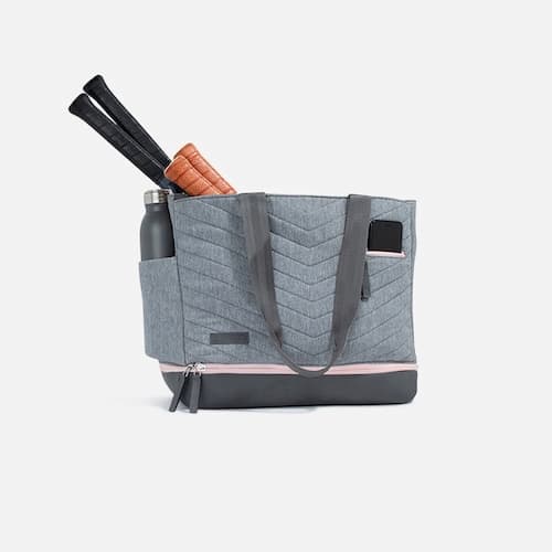 PARISII TENNIS TOTE in Grey & Blush