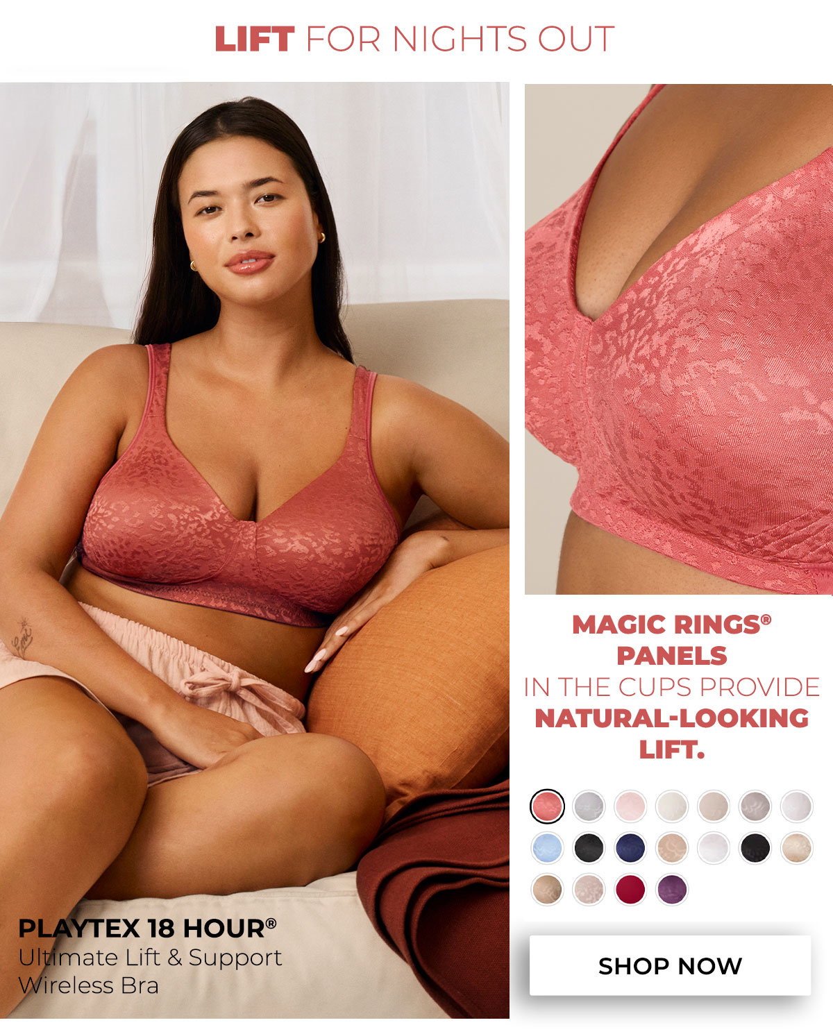 Playtex 18 Hour Ultimate Lift & Support Wireless Bra