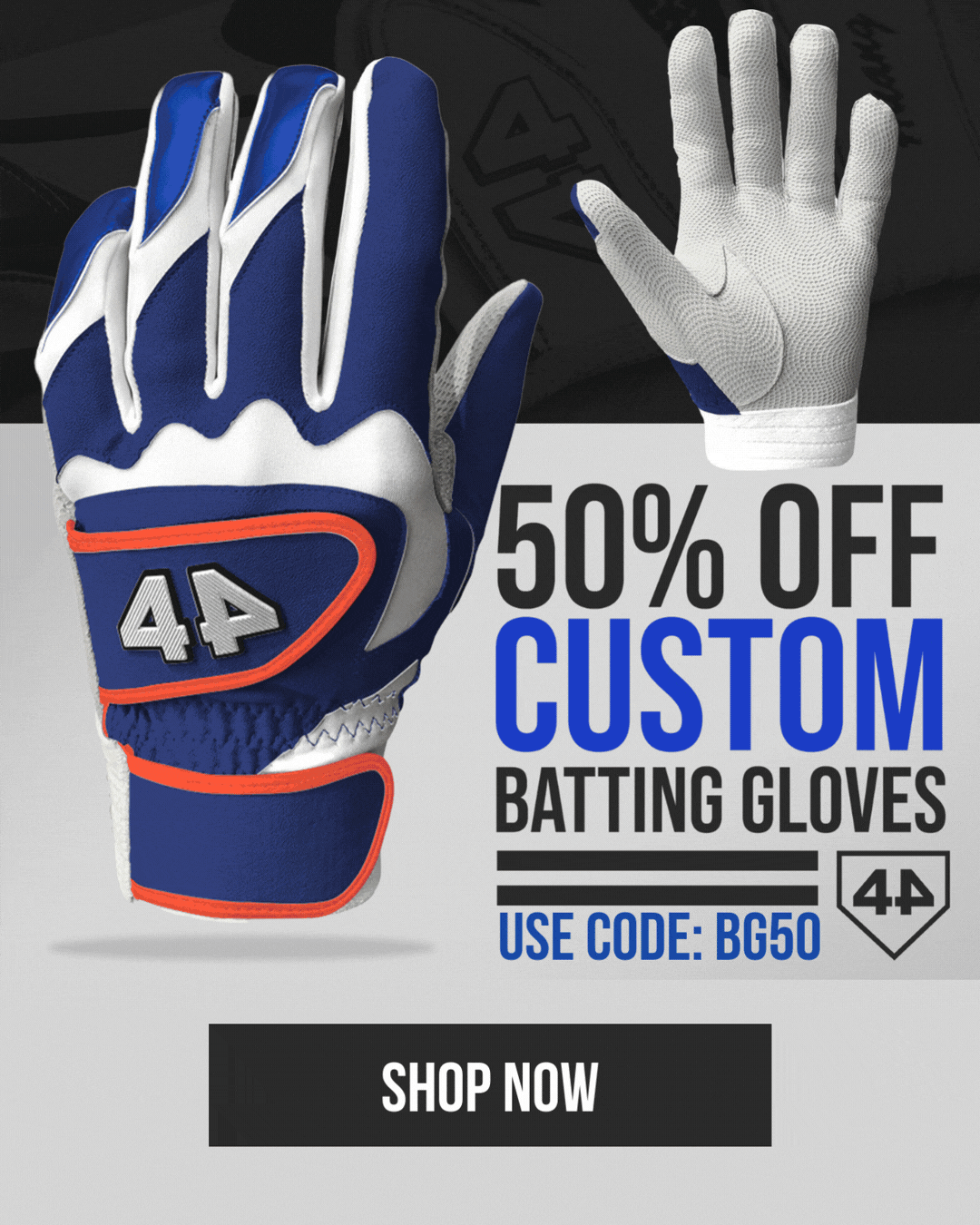 Half off batting gloves