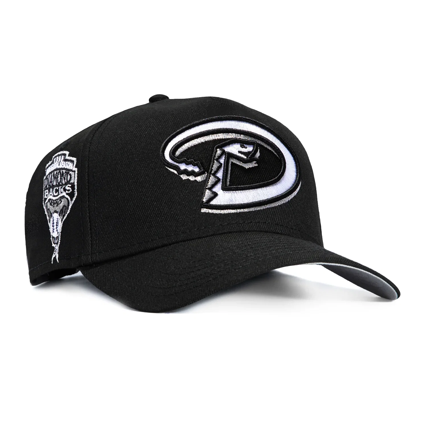 Image of New Era 9Forty A-Frame Arizona Diamondbacks Inaugural Patch D Snapback Hat - Black, White