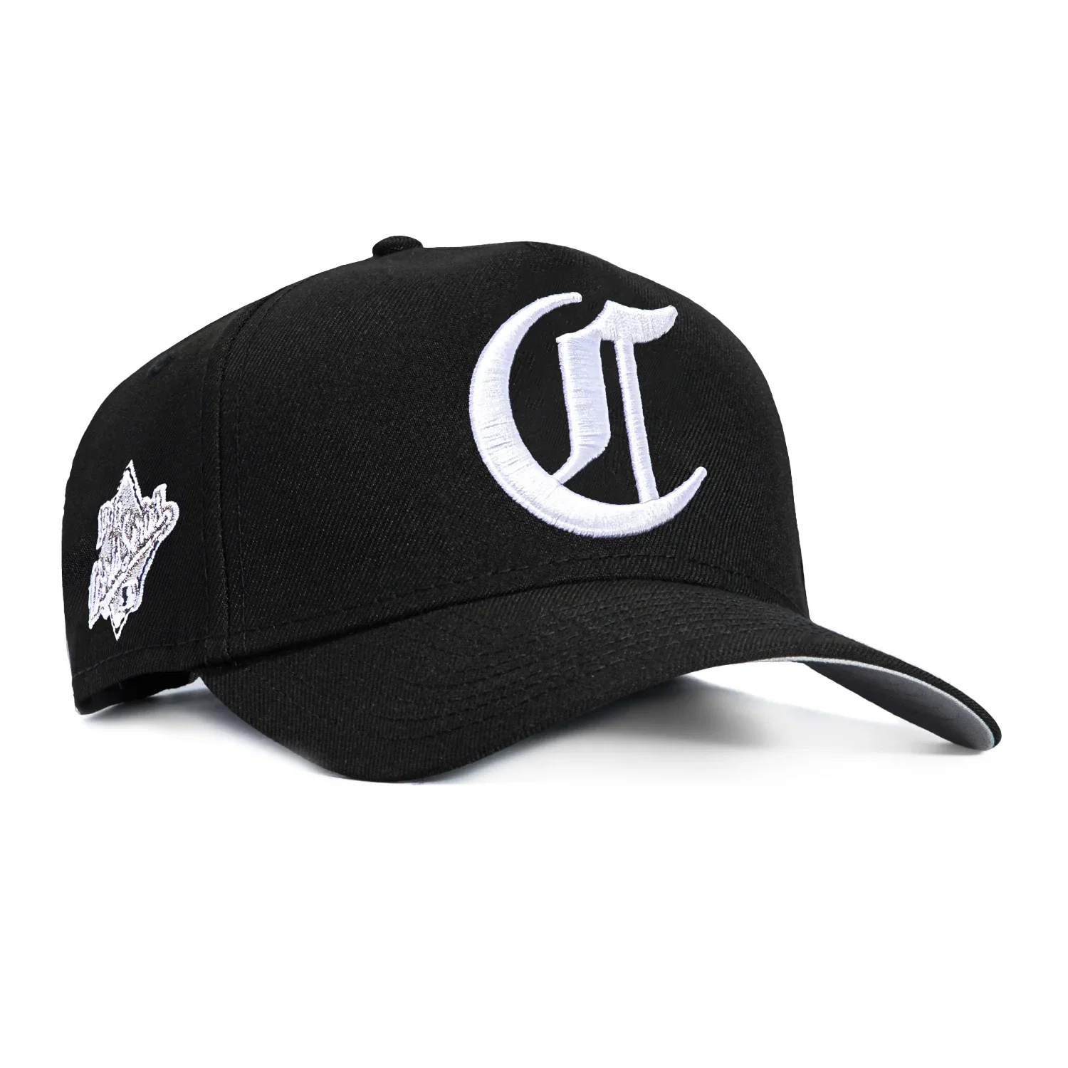 Image of New Era 9Forty A-Frame Cincinnati Reds 1990 World Series Patch Old English Snapback Hat - Black, White