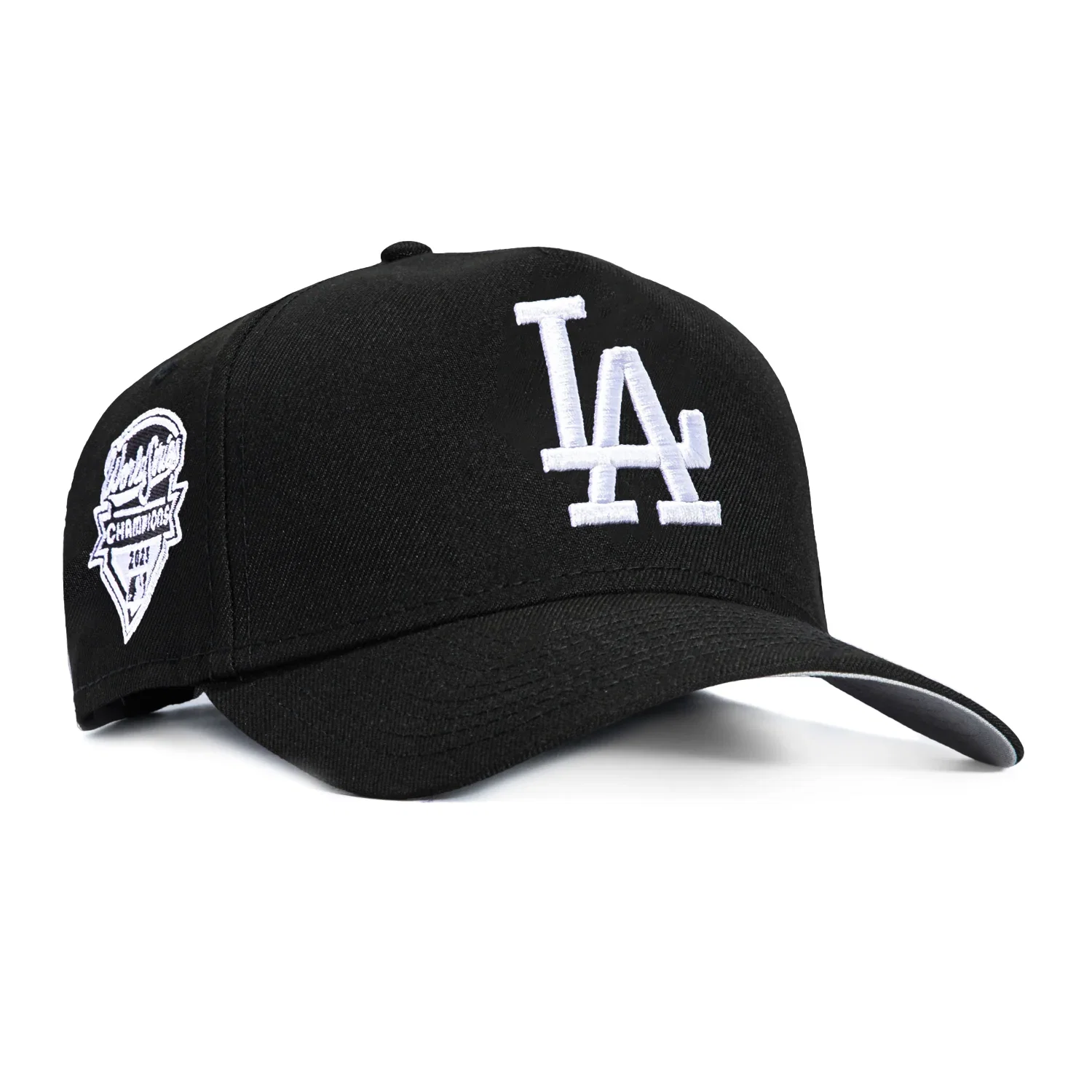 Image of New Era 9Forty A-Frame Los Angeles Dodgers 2025 World Series Champions Patch Snapback Hat - Black, White