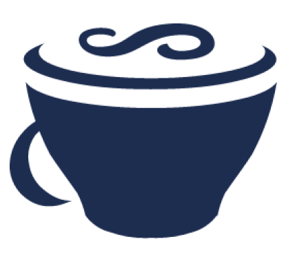 Enjoy your coffee: icon of a coffee cup with foam swirled on top