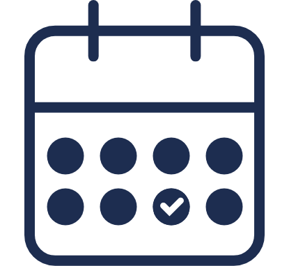 Customize your subscription: calendar icon with a check mark on one of the days