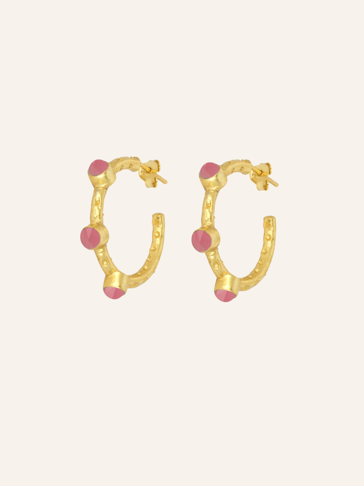 Cruise Hoops - Pink Jade BY IRIS  Regular price£65.00