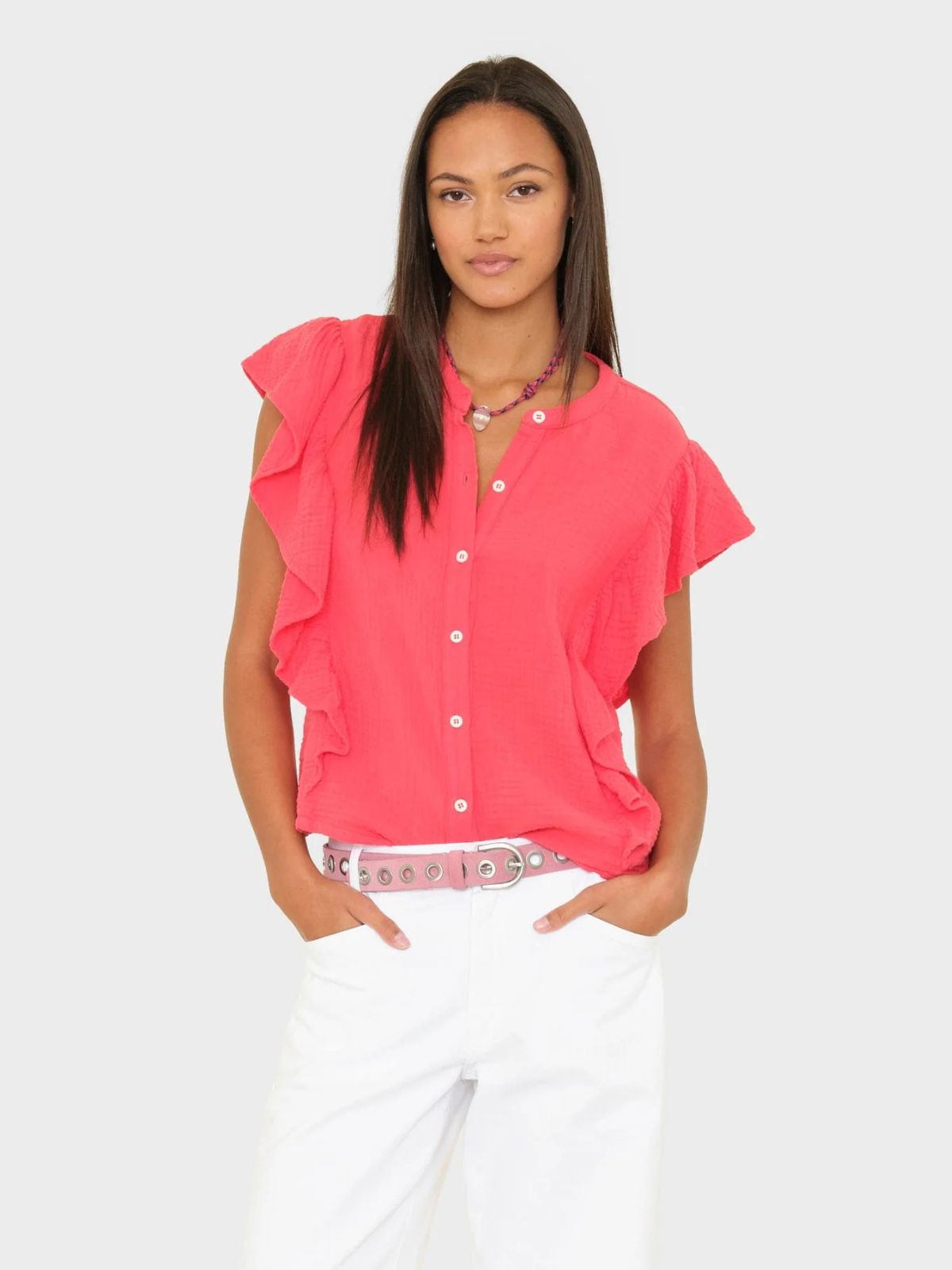 Ashlyn Frill Blouse - Red Reef XIRENA  Regular price£203.00