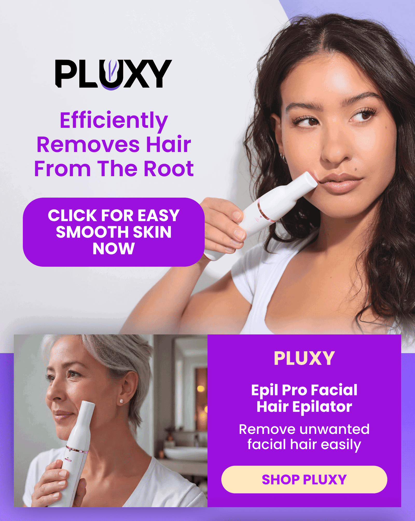 Pluxy  Epil Pro Facial Hair Epilator  Remove unwanted facial hair easily