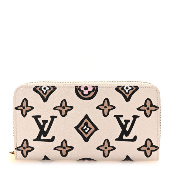 LOUIS VUITTON Monogram Giant Wild At Heart Zippy Wallet Creme