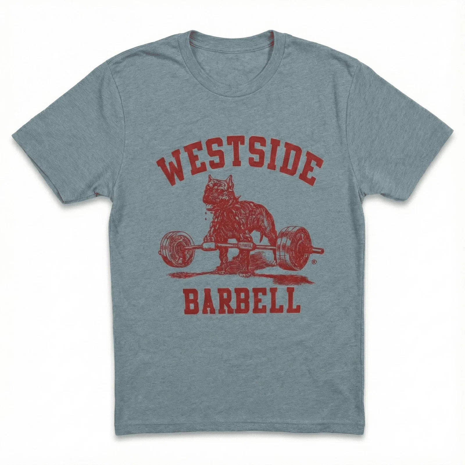 Image of WSBB Mens Classic Gym T-shirt - Scarlet on Grey