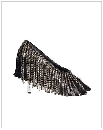 CHLOÉ Mona 95MM Crystal Fringe Leather Pumps