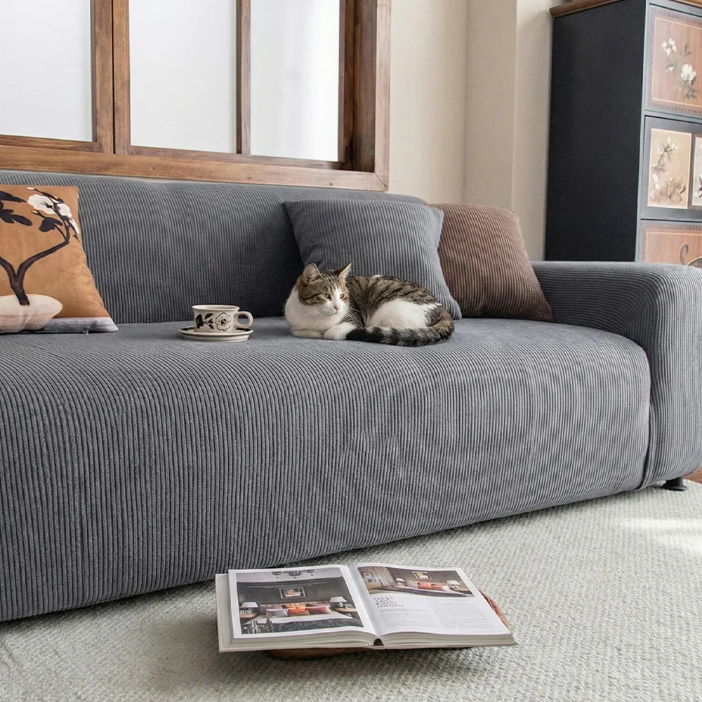  CozyCord Stretch Full-Encasing Corduroy Sofa Slipcover