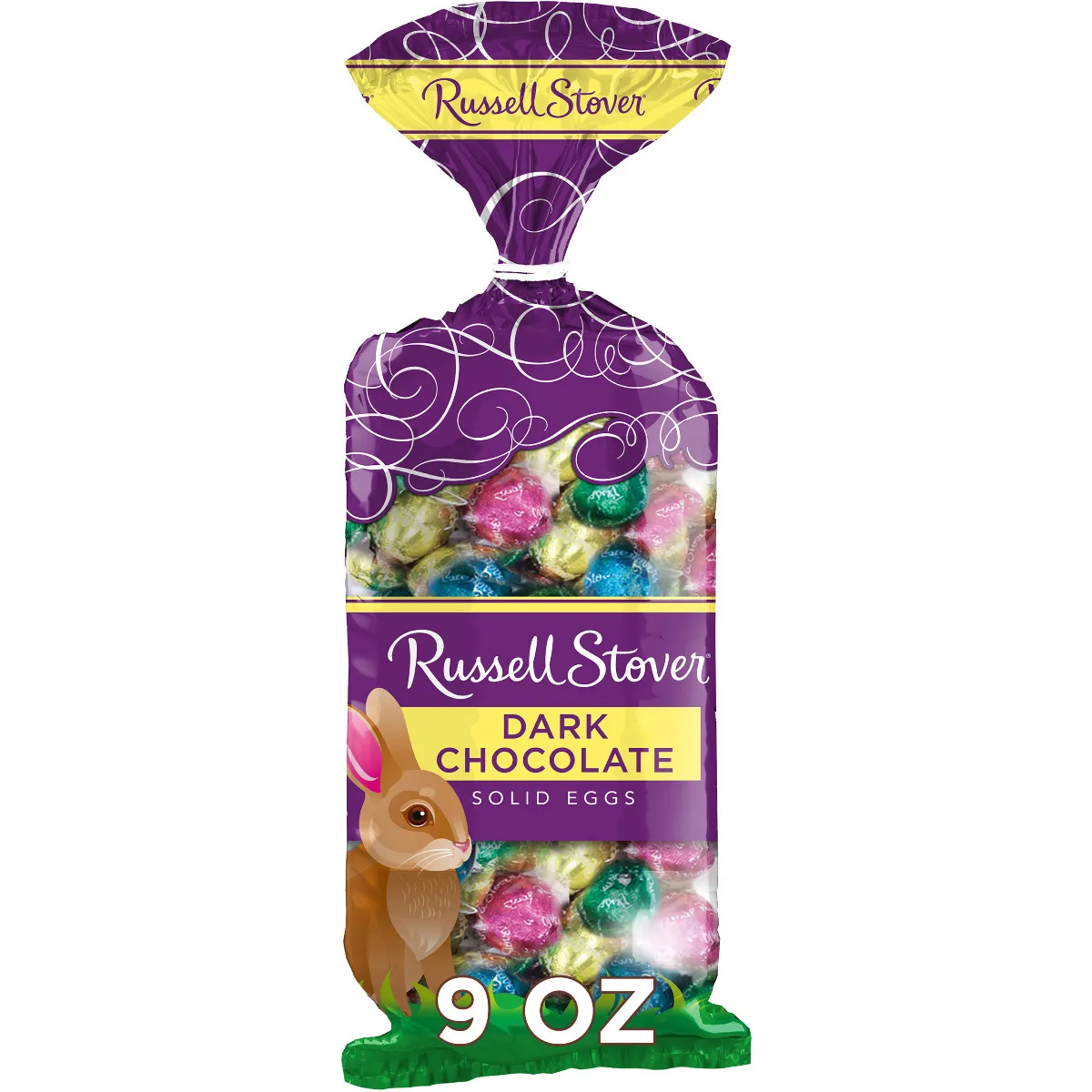 Solid Dark Chocolate Candy Easter Eggs, 9 Oz.