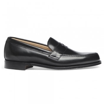 Hudson Penny Loafer in Black Calf Leather