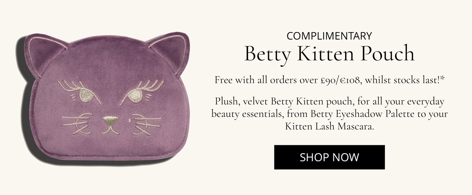 Kitten Makeup Pouch- free with orders over £90/€108