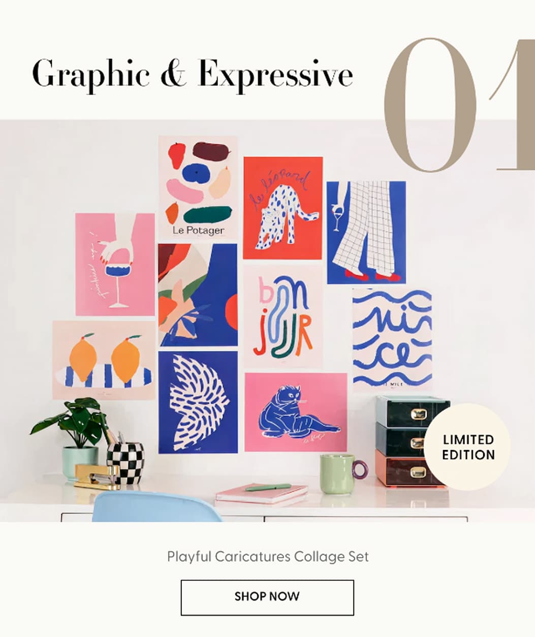 Playful Caricatures - Limited Edition Collage Set