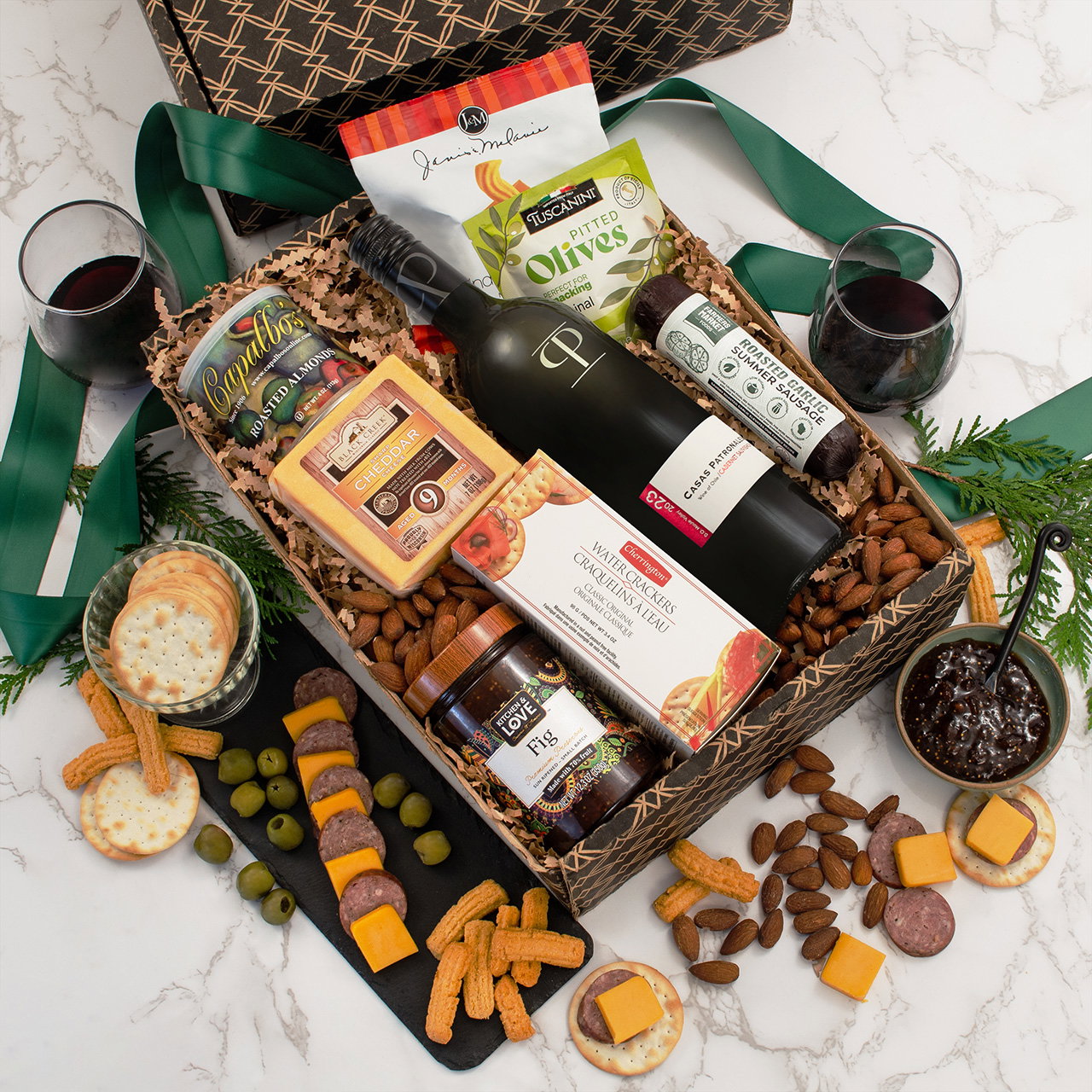 Image of Red Wine  Cheese & Crackers Classic Collection Gift Box