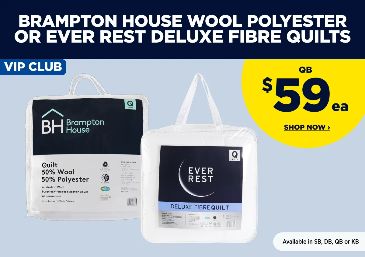 BRAMPTON HOUSE WOOL POLYESTER OR EVER REST DELUXE FIBRE QUILTS