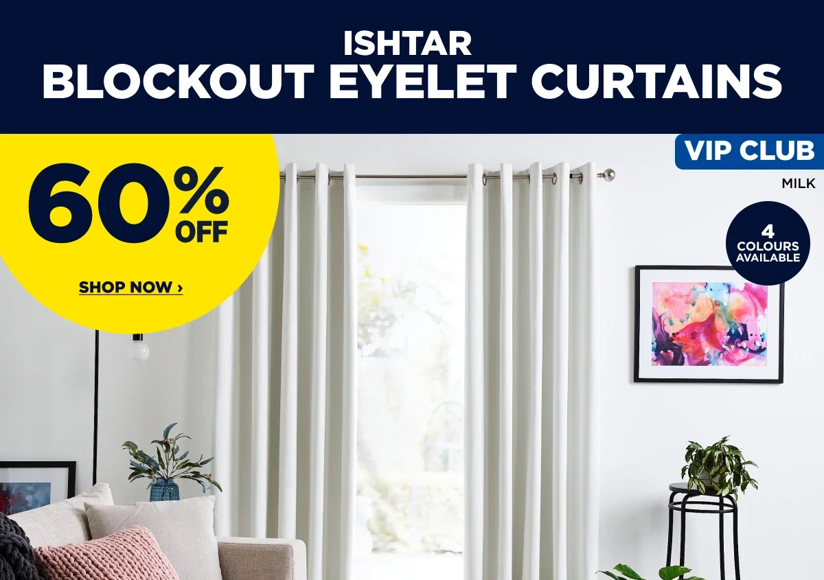 ISHTAR BLOCKOUT EYELET CURTAINS