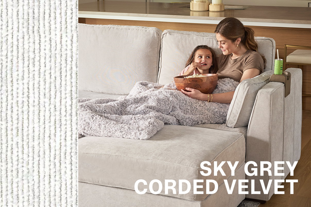 Sky Grey Corded Velvet | SHOP NOW >>