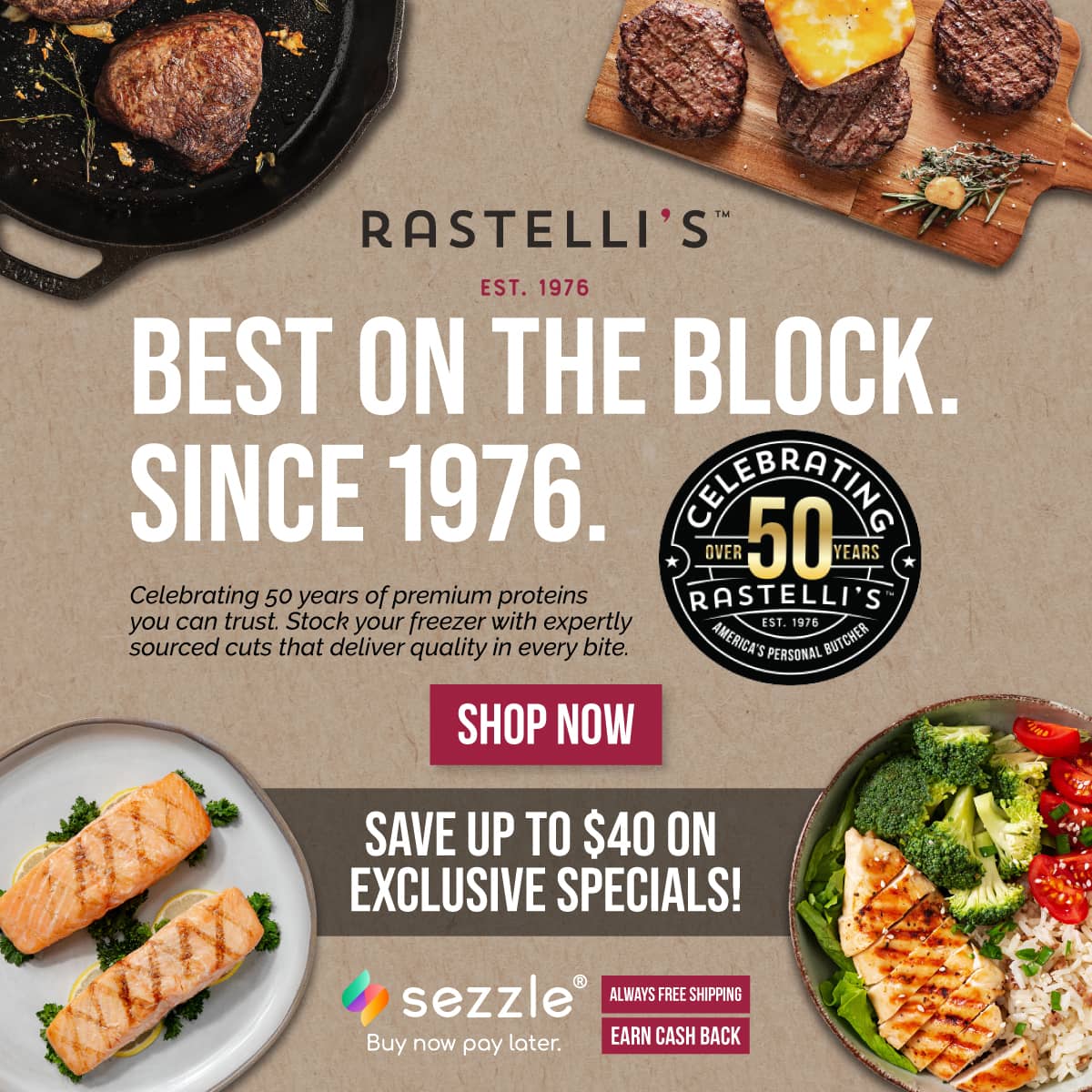 Exclusive Specials + Free Shipping with Rastelli's!