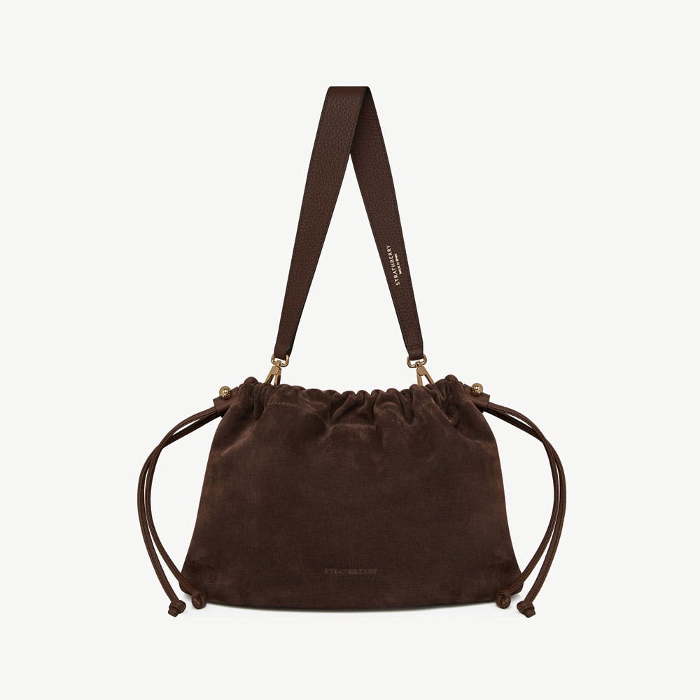 Image of Charlotte Midi Drawstring - Chocolate Suede