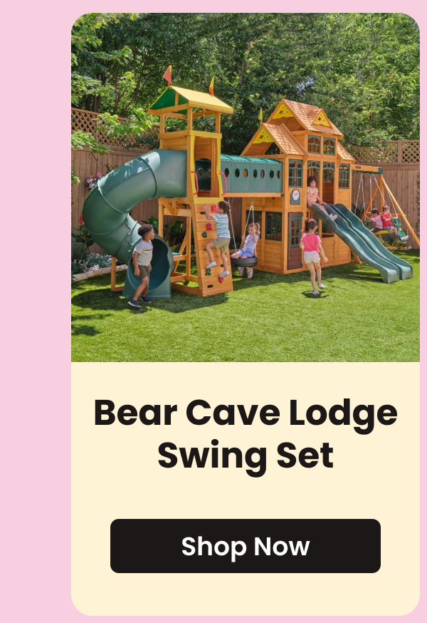 Bear Cave Lodge Swing Set