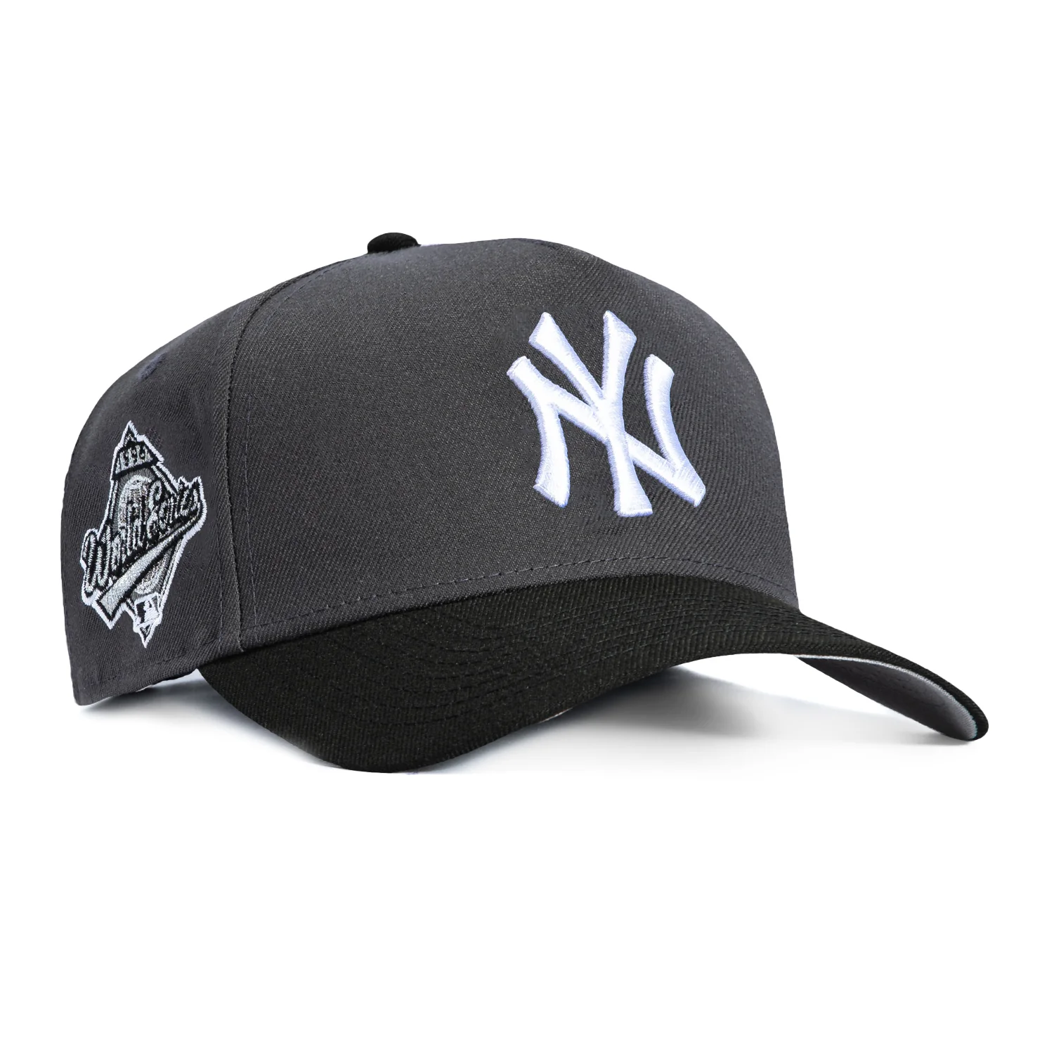 Image of New Era 9Forty A-Frame New York Yankees 1996 World Series Patch Snapback Hat - Graphite, Black