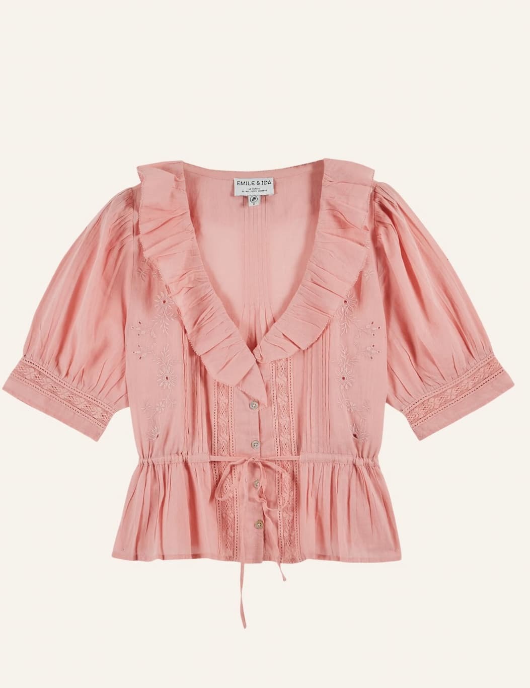Damoiseau Ruffle blouse - Rose EMILE & IDA  Regular price£135.00