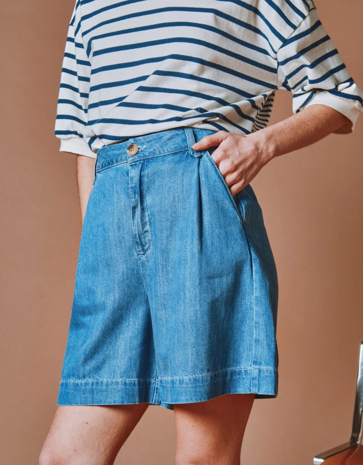 Derek Bermuda Shorts - Bleached Denim EMILE & IDA  Regular price£125.00