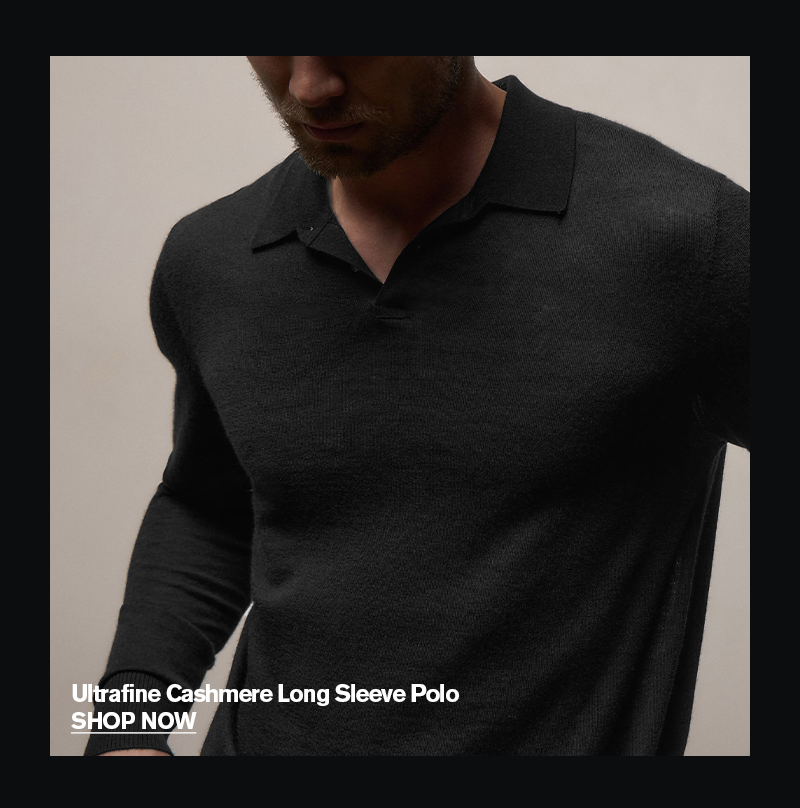 MEN'S ULTRAFINE CASHMERE LONG SLEEVE POLO