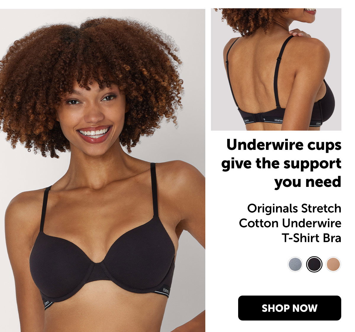 Originals Stretch Cotton Underwire T-Shirt Bra