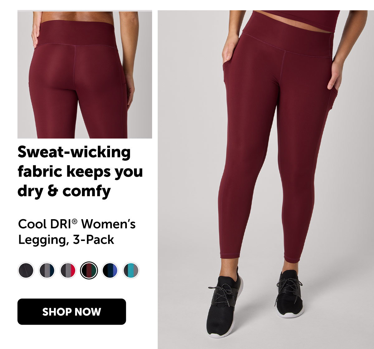 Cool DRI Women’s Legging, 3-Pack