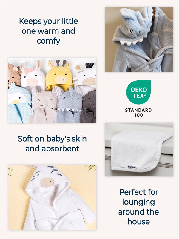 Bath sets that keep your little one warm and comfy, and are soft on baby's skin, absorbent and easy care.