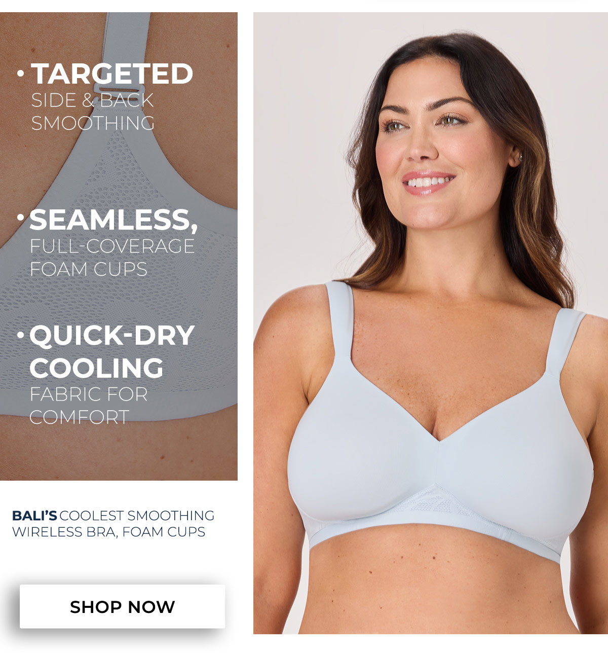 Bali Women's Coolest Smoothing Wireless Bra, Foam Cups