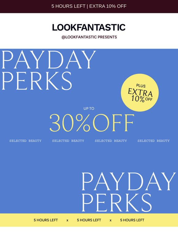 5 Hours Left: Extra 10% Off