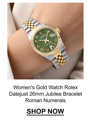 Women's Gold Watch Rolex Datejust 26mm Jubilee Bracelet Roman Numerals