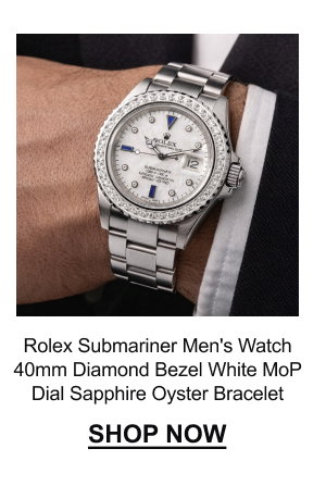 Rolex Submariner Men's Watch 40mm | Diamond Bezel | White MoP Dial with Sapphire | Oyster Bracelet