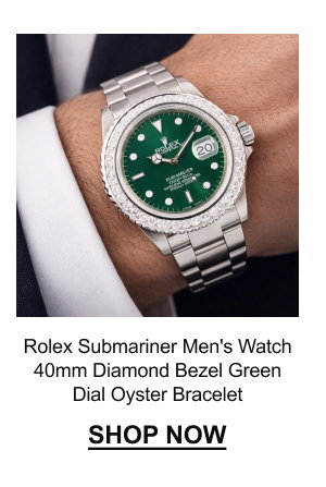 Rolex Submariner Men's Watch 40mm | Diamond Bezel | Green Dial | Oyster Bracelet
