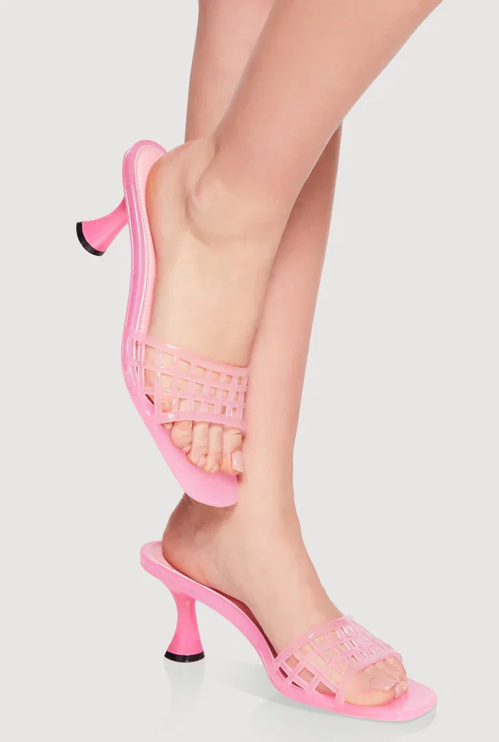 Shop Jelly Cutout Band Mid Spool Heels