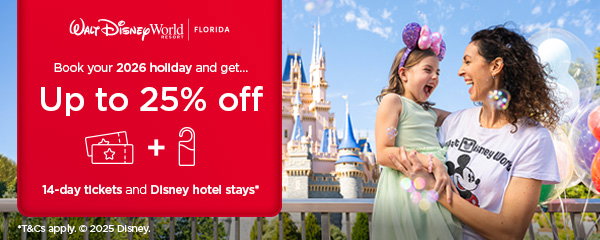Up to 25% off Disney holidays
