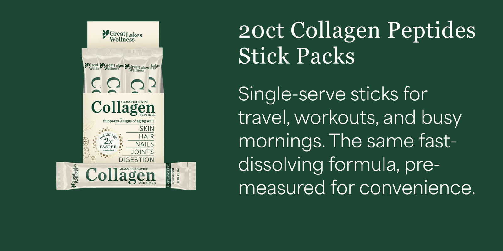 20ct Collagen Peptides Stick Packs