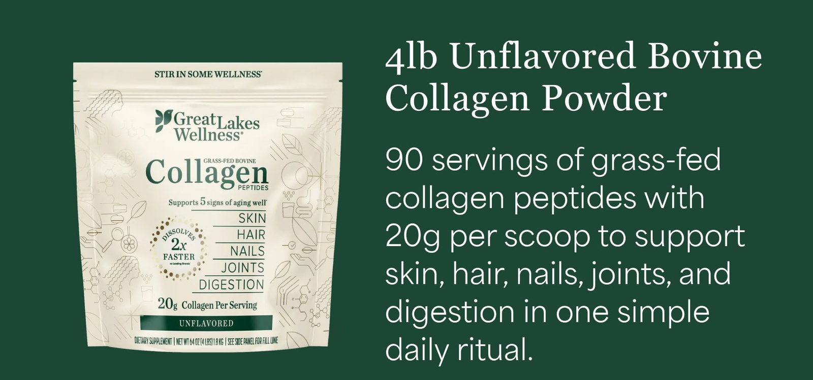 4lb Unflavored Bovine Collagen Powder