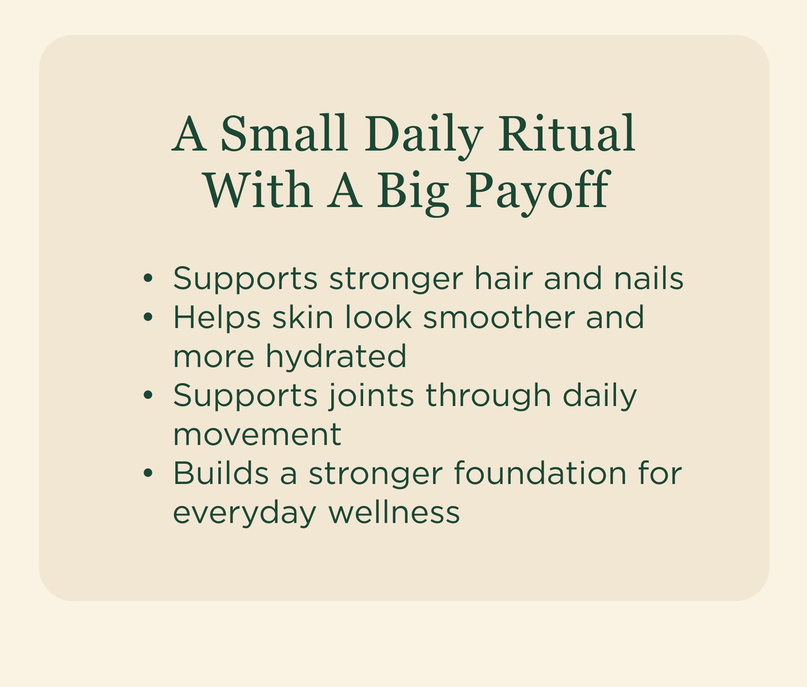 A small daily ritual with a big payoff