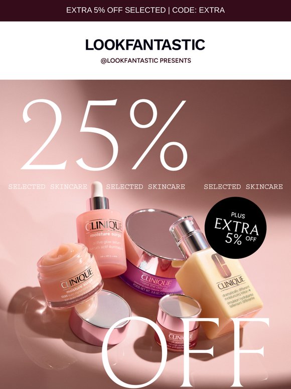 Clinique: 25% Off Skincare + Extra 5%