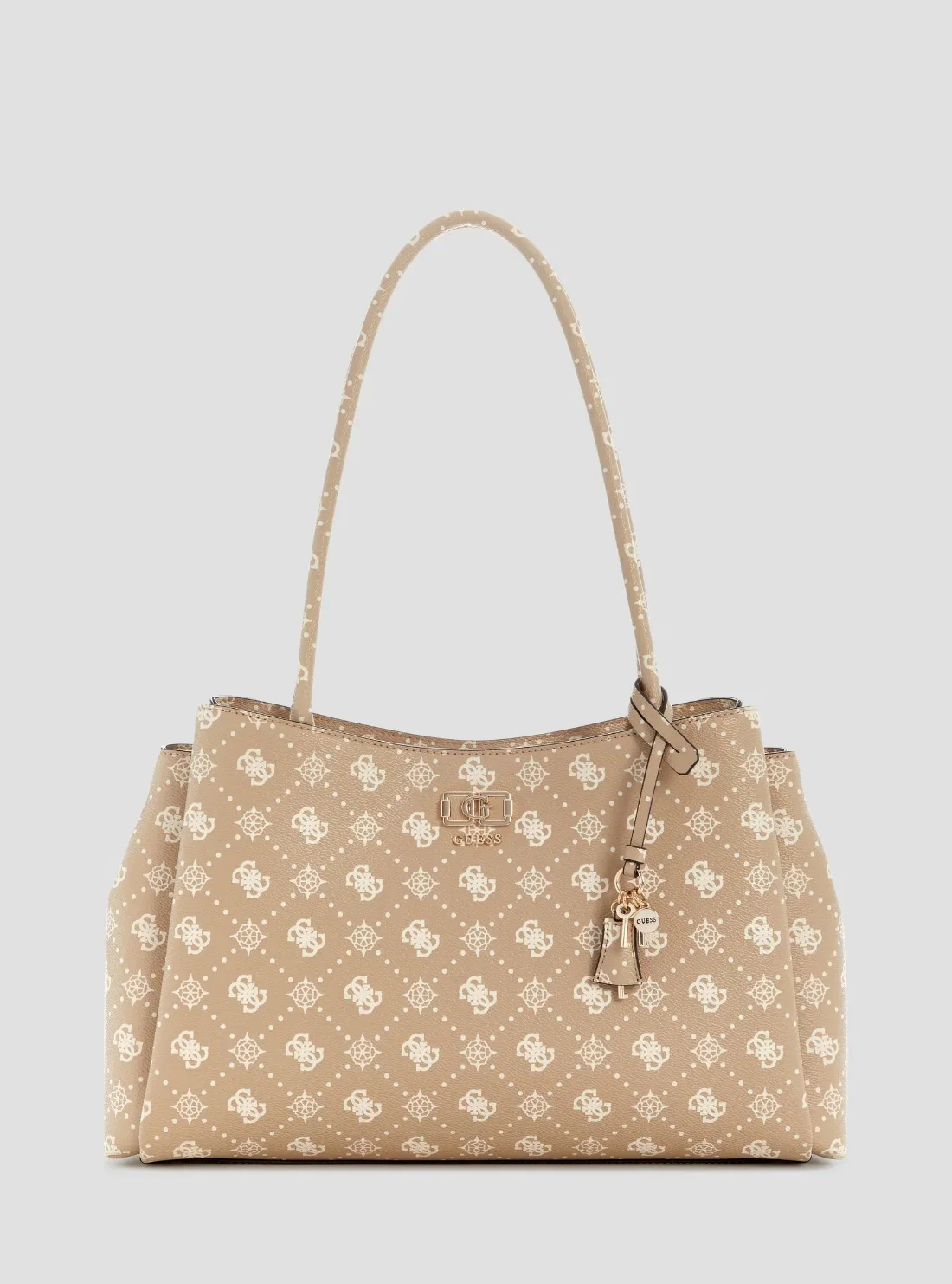 Image of Beige Logo Emelie Girlfriend Carryall Bag