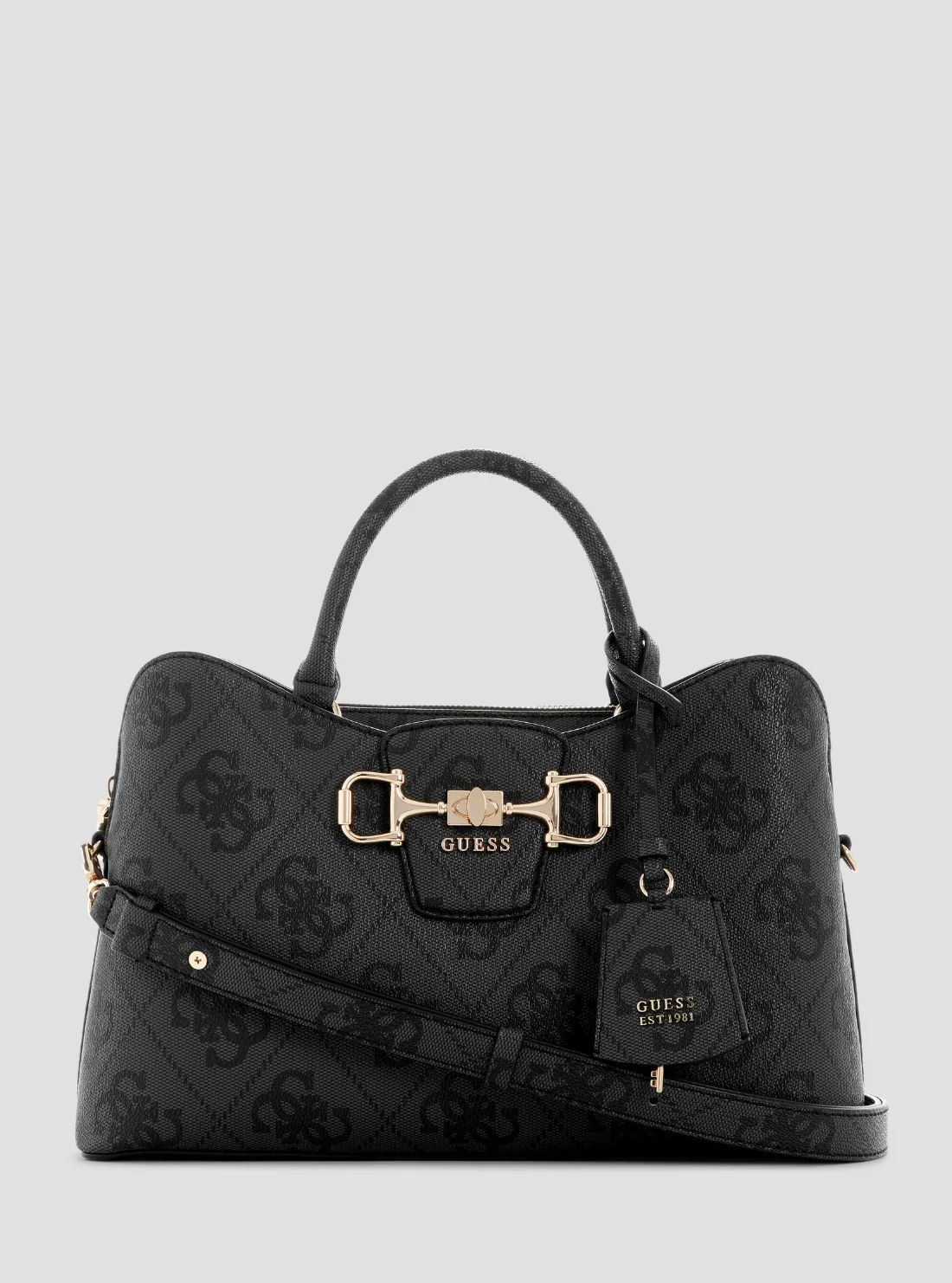 Image of Black Logo Janie Girlfriend Satchel Bag