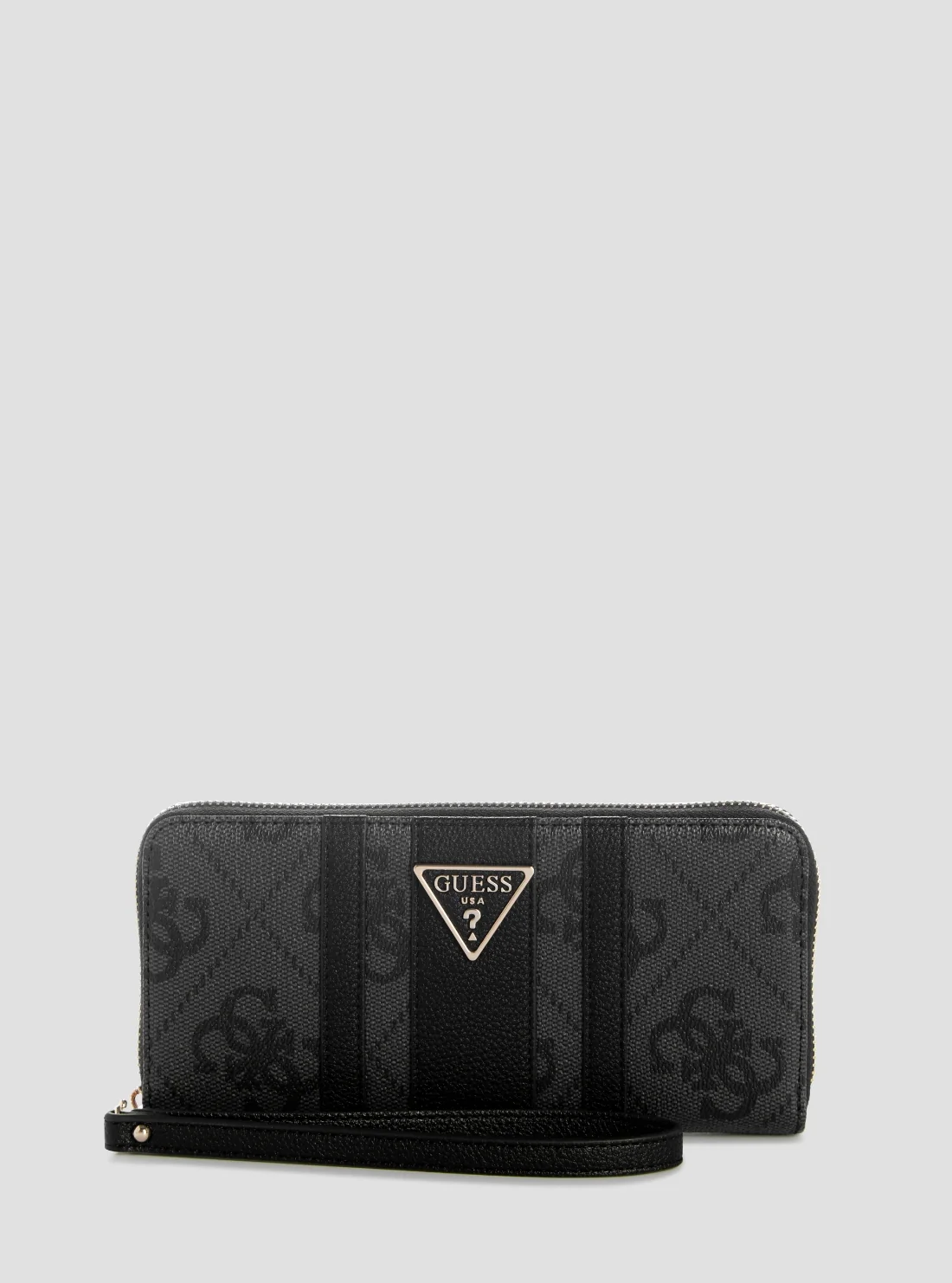 Image of Black Logo Laurel II Large Zip Around Wallet