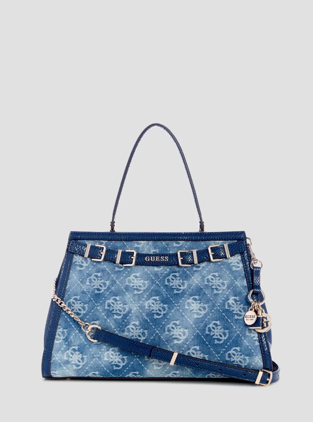 Image of Blue Logo Dovie Satchel Bag