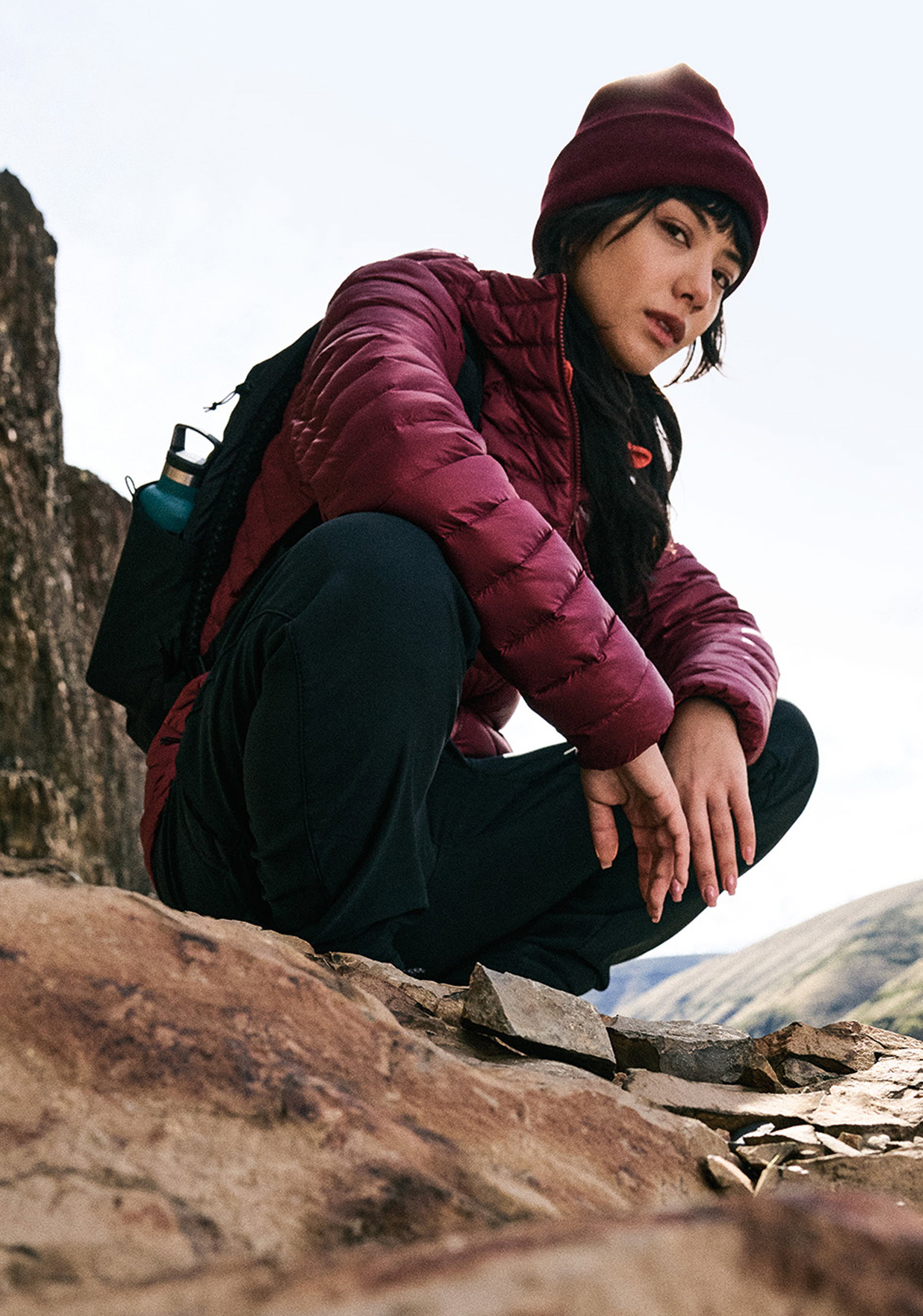 Woman in Columbia gear